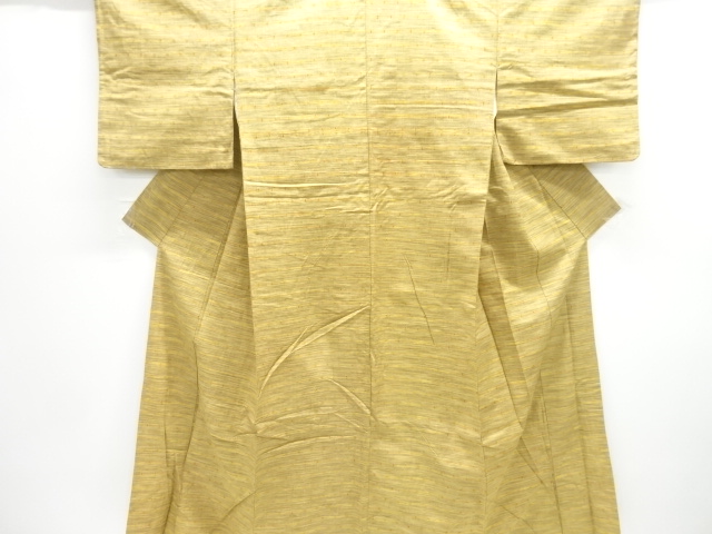 JAPANESE KIMONO / ANTIQUE KIMONO / SILK / TSUMUGI / WOVEN STRIPE